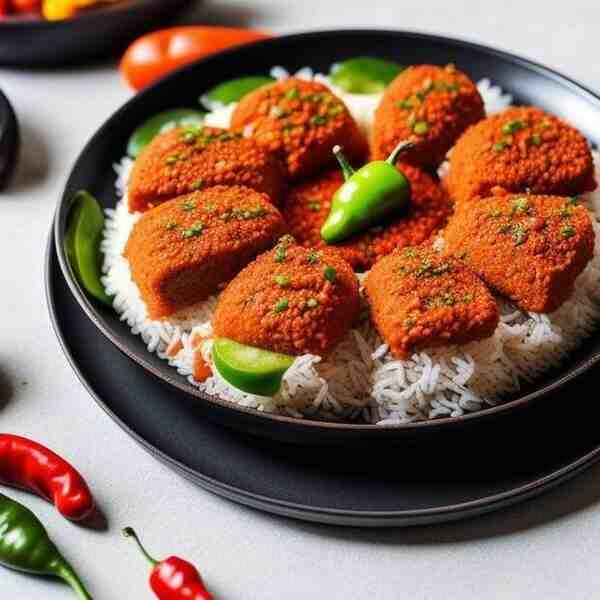 Перец фаршированный рисом и мясом
